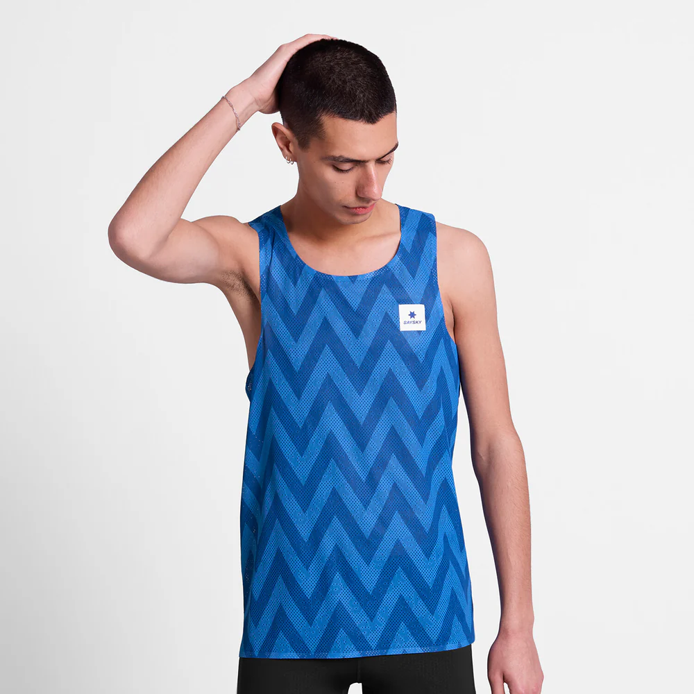SAYSKY Men's Zig Zag Flow Air Singlet