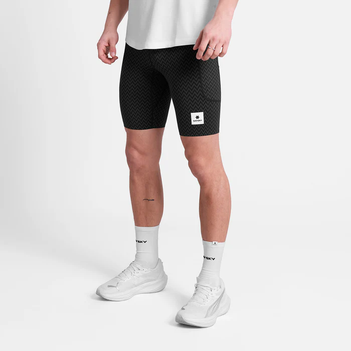 SAYSKY Men's Zig Zag Combat+ Short Tights 9"