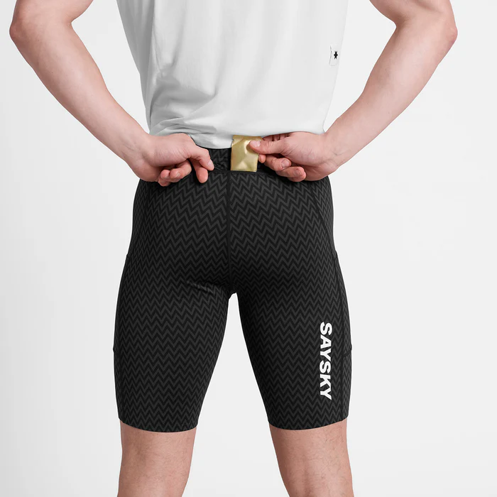 SAYSKY Men's Zig Zag Combat+ Short Tights 9"