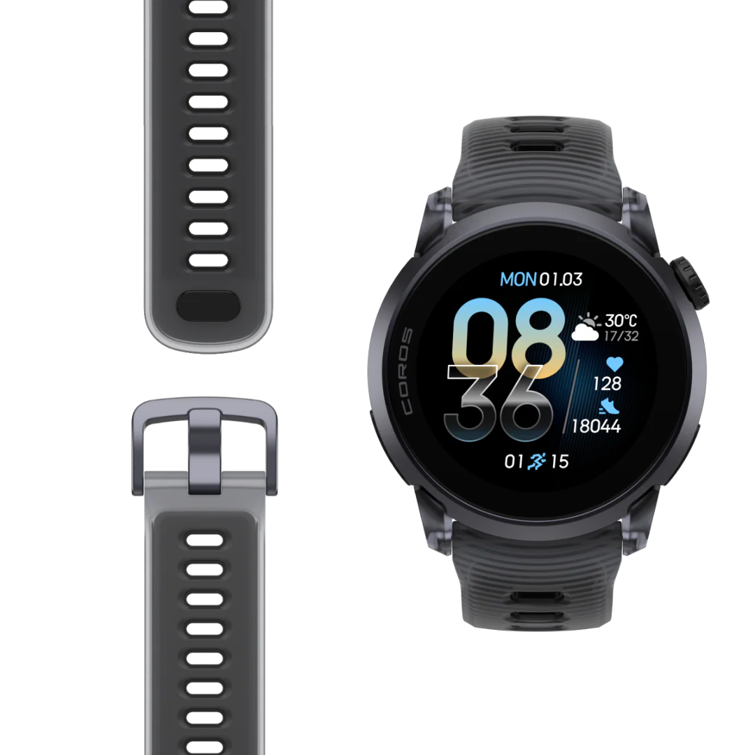 Coros Pace 4 Multisport Watch (Black Crystal Silicon Band)