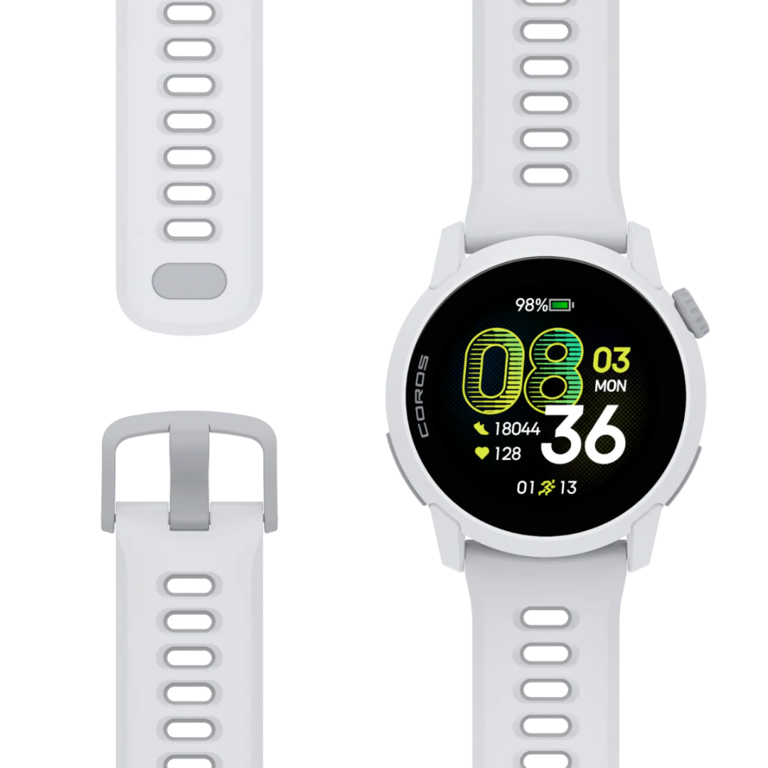 Coros Pace 4 Multisport Watch (White Silicon Band)