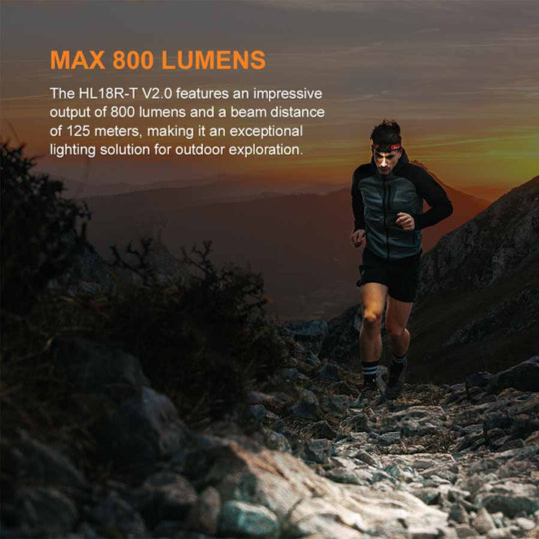 Fenix HL18R-T V2.0 USB LED Headlamp (Max 800 Lumens)