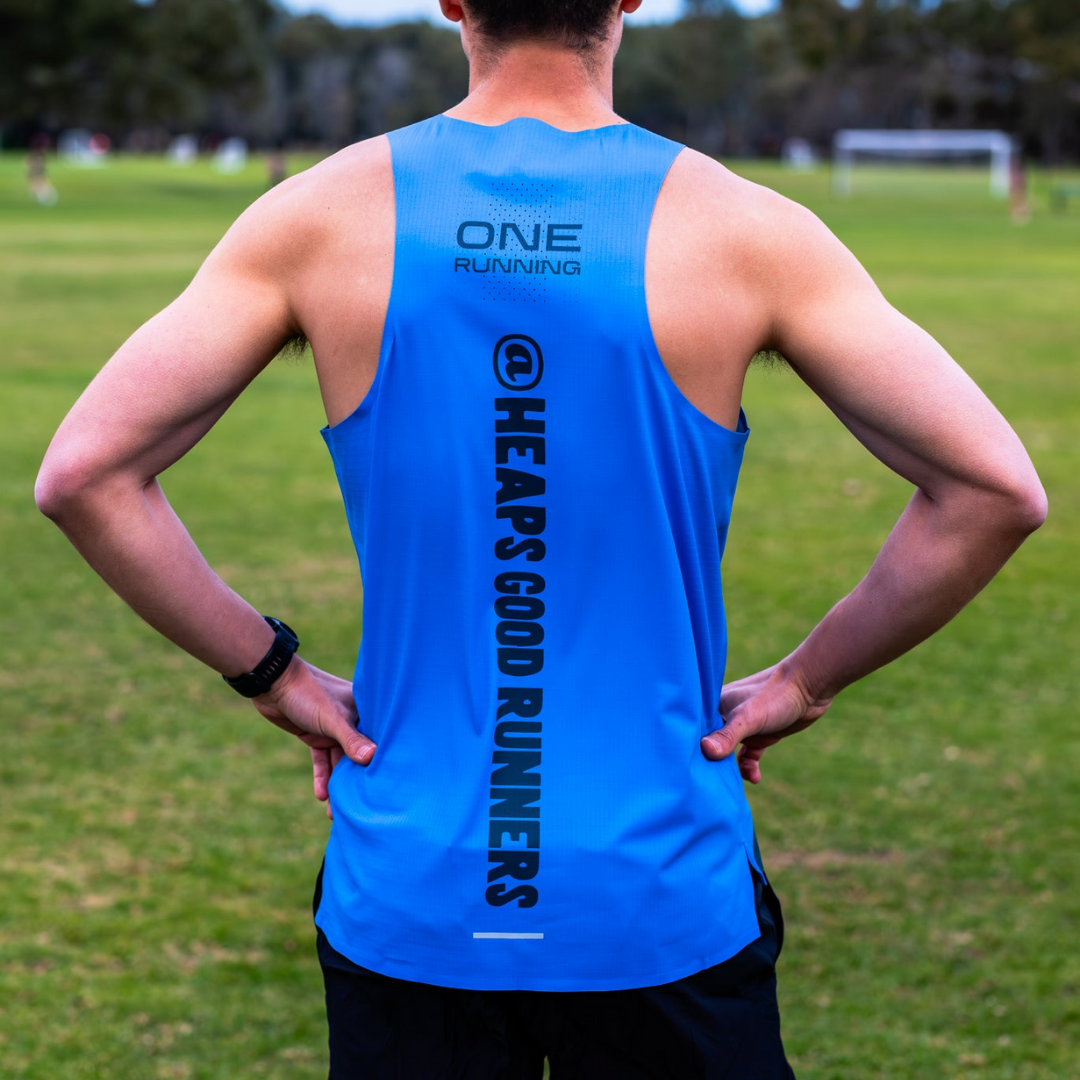 One Running Men's Victory Speed Tech Singlet (Heaps Good Runners)