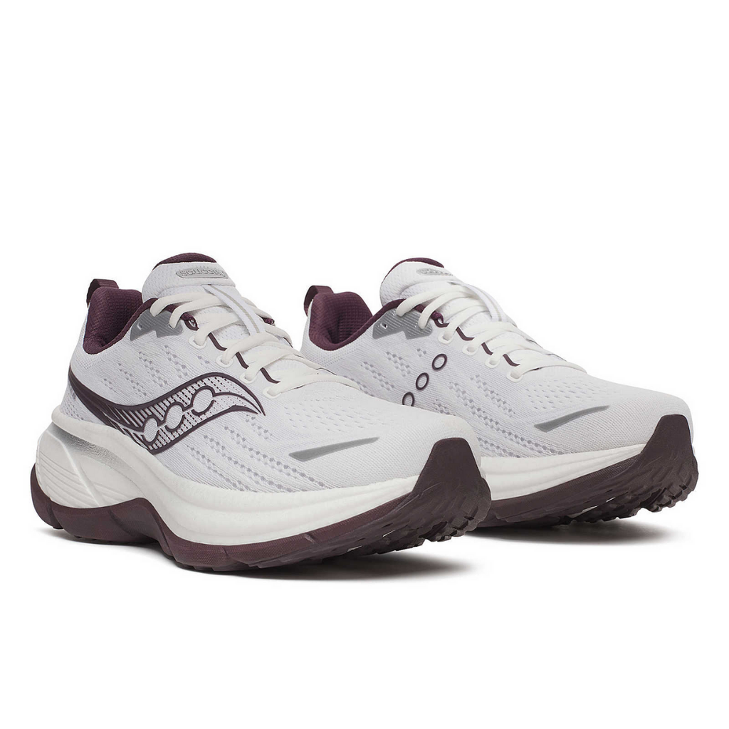Saucony Men's Hurricane 25 Road Running Shoes (White/ Wine)