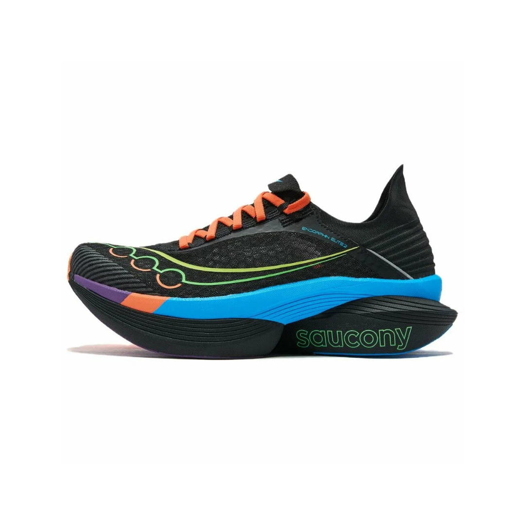 Saucony Unisex's Endorphin Elite 2 Road Running Shoes (Black/ Vizi)