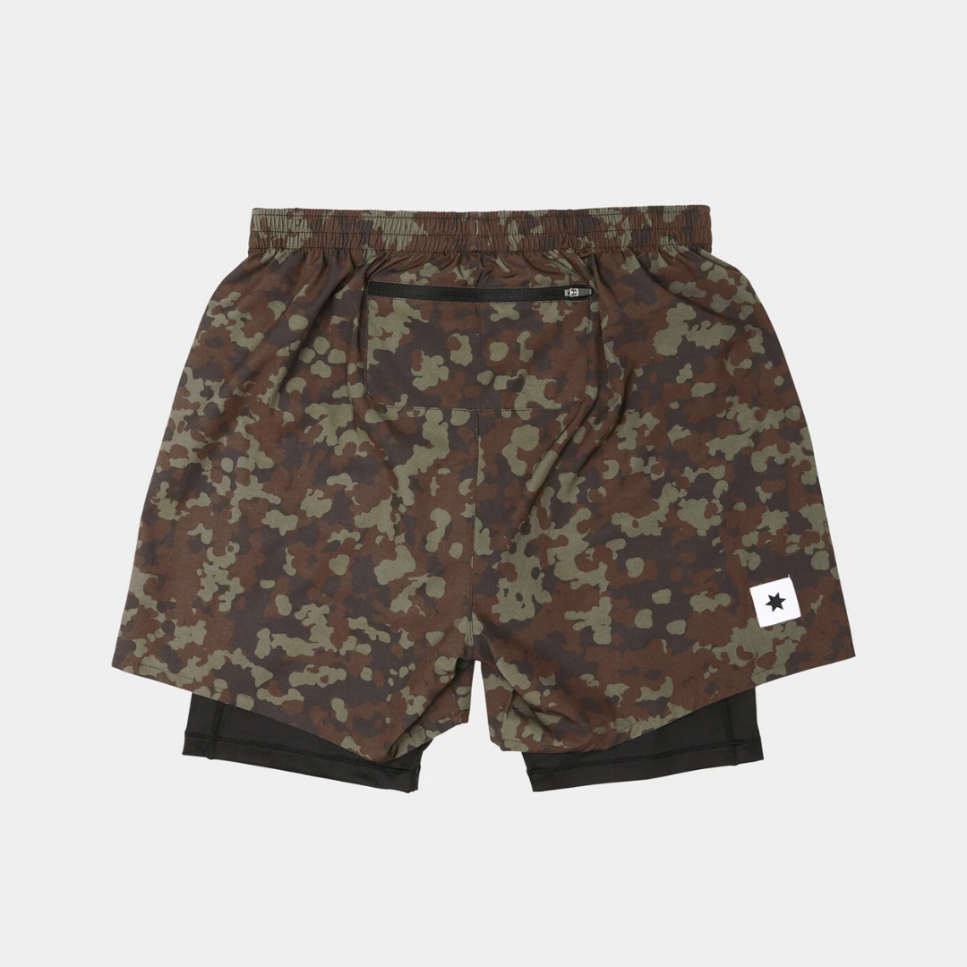 SAYSKY Men's Camo Pace 2 in 1 Shorts 5''