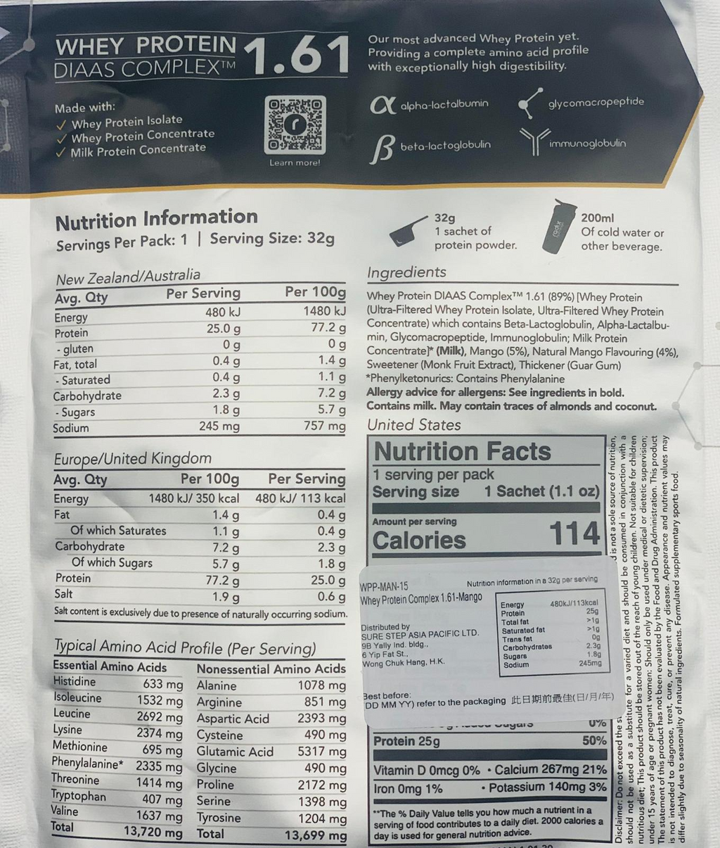 RADIX Whey Protein Complex 1.61 Single Serves