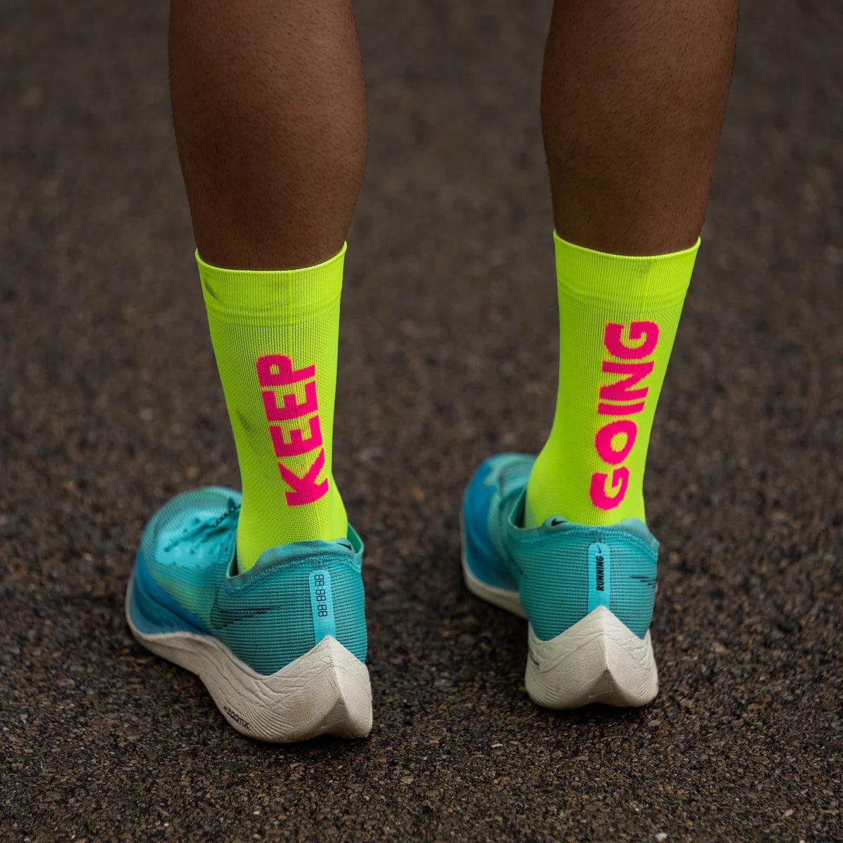 Sporcks Keep Going Yellow Running Socks
