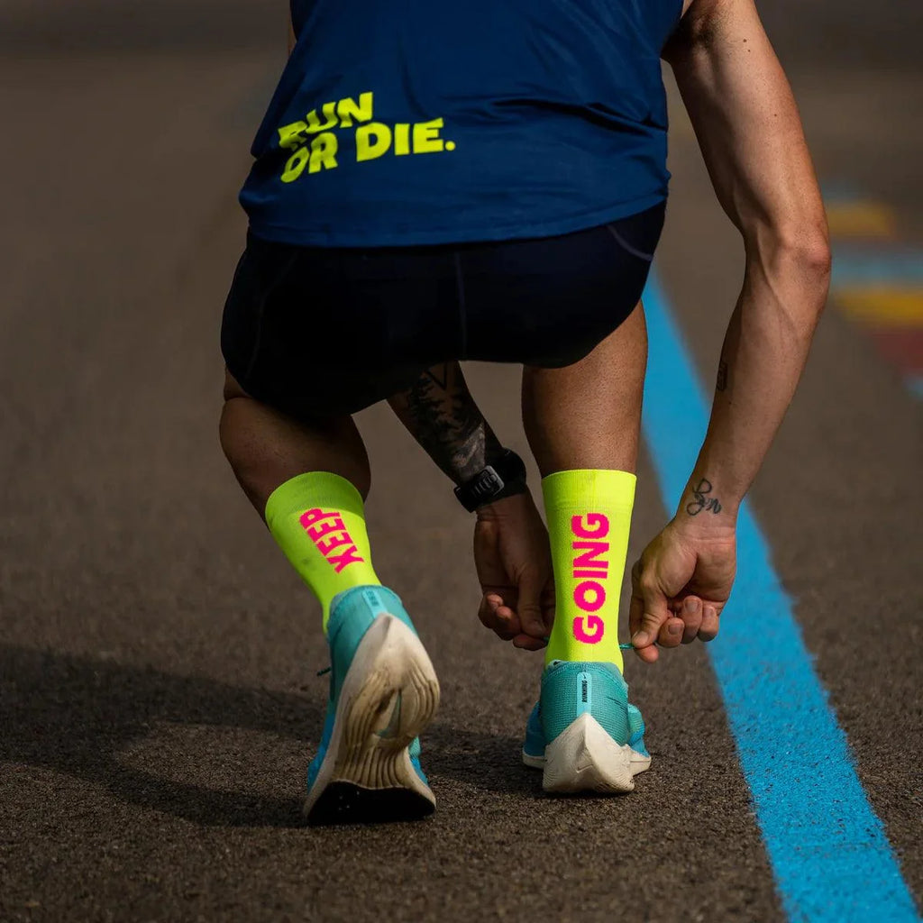 Sporcks Keep Going Yellow Running Socks