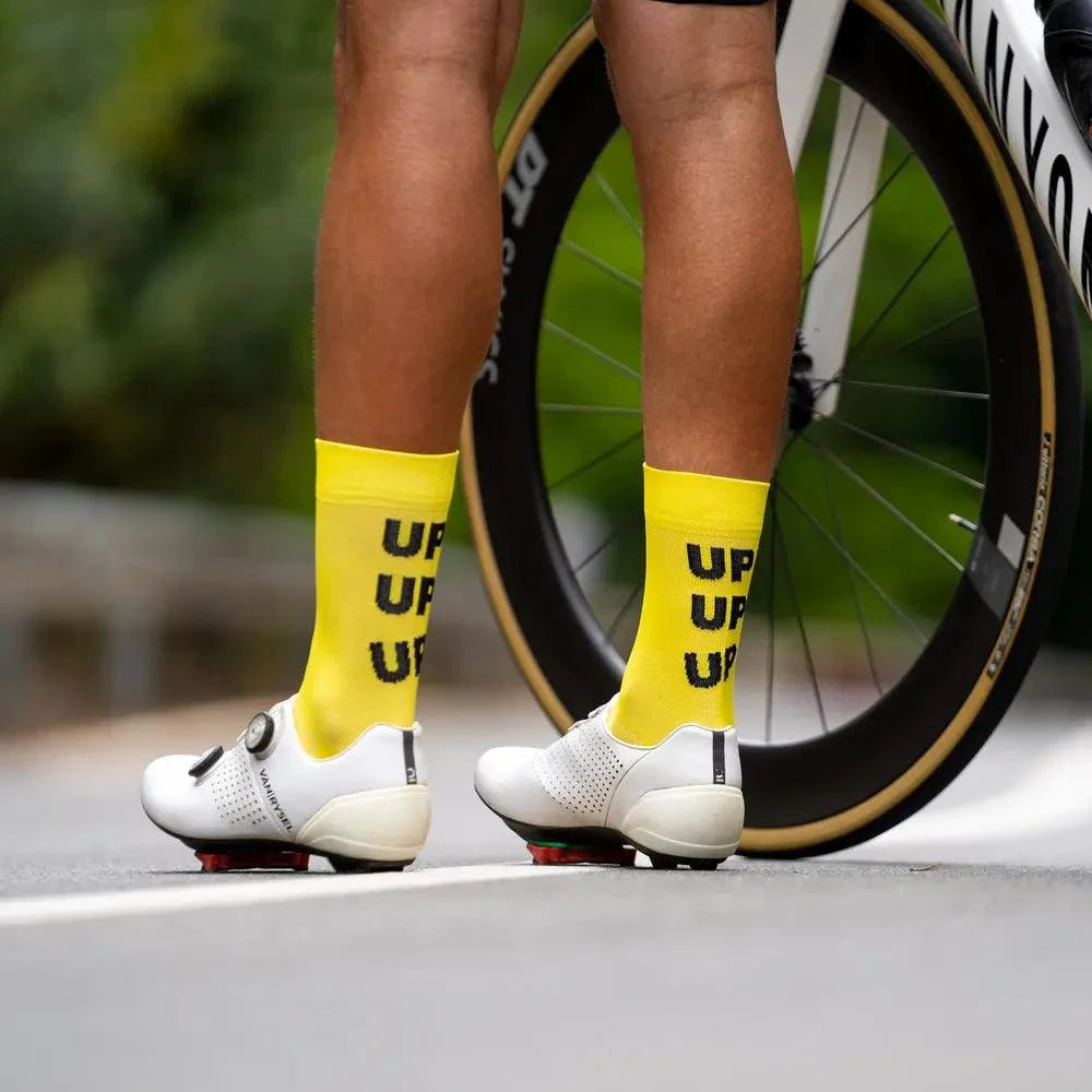 Sporcks Up Up Up Yellow Cycling Socks