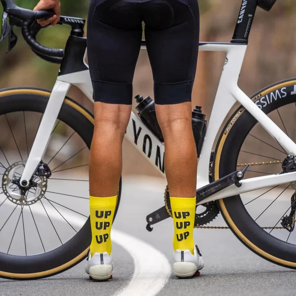 Sporcks Up Up Up Yellow Cycling Socks