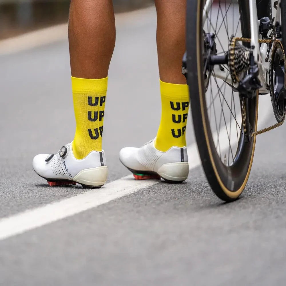 Sporcks Up Up Up Yellow Cycling Socks